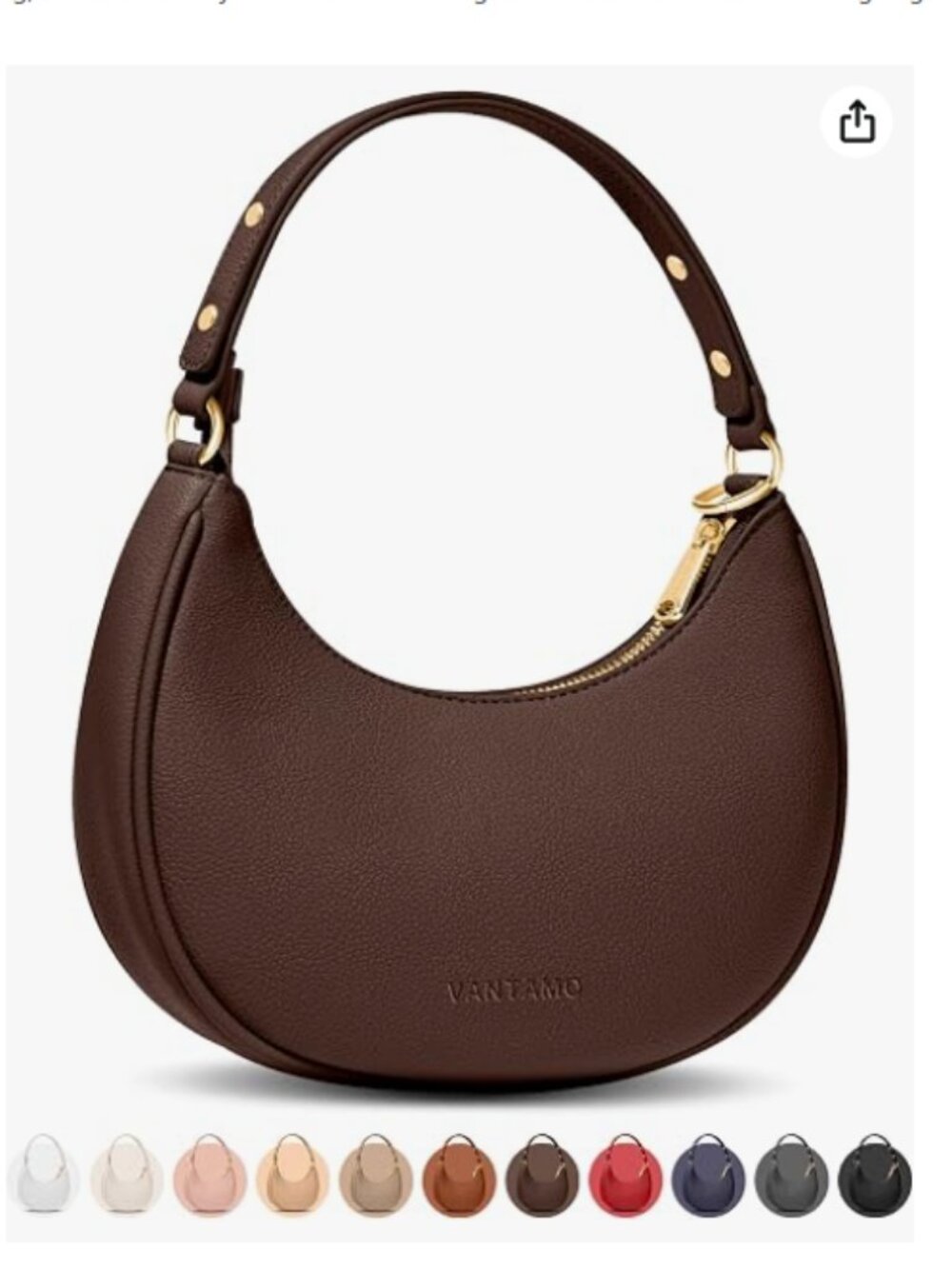Vantamo Crescent Bags For Women with RFID Protection, Half Moon Clutch Purses fo